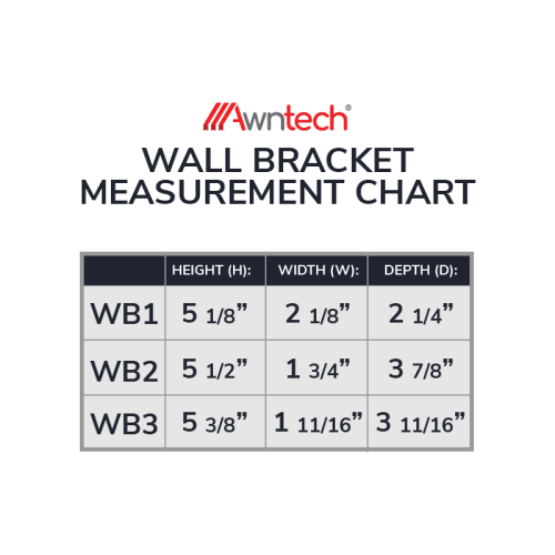 Wall Bracket Measurement Chart